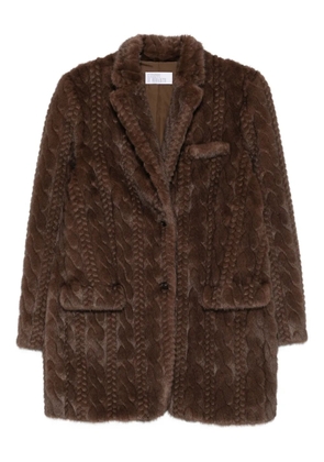 Giuseppe Di Morabito Brown eco fur coat