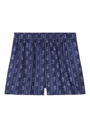 Tory Burch printed camp beach shorts - Blue
