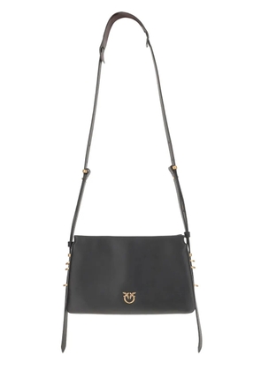 PINKO logo-detail calfskin crossbody bag - Black