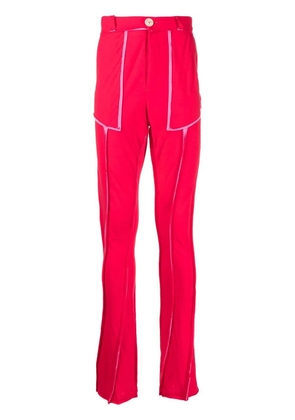 Edward Cuming seam-detail straight-leg trousers - Red