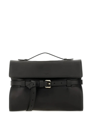 Moschino belted leather tote bag - Black