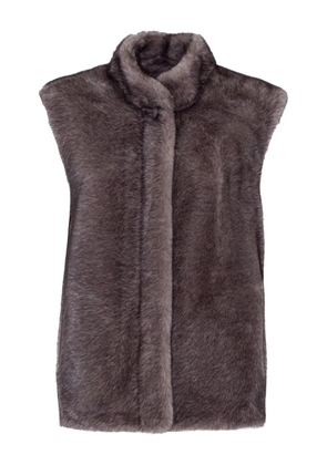 LOU ANDREA high-collar gilet - Grey