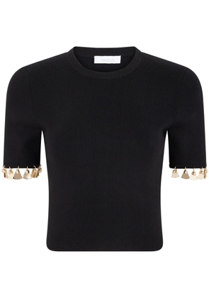 Rabanne charm-trim cropped T-shirt - Black