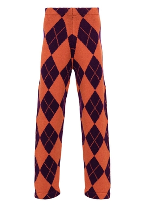 Liberal Youth Ministry Arlequin wool straight-leg trousers - Orange