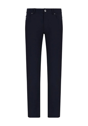 Emporio Armani Canneté-effect trousers - Blue