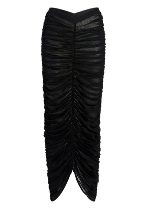 KHAITE Laure ruched silk skirt - Black