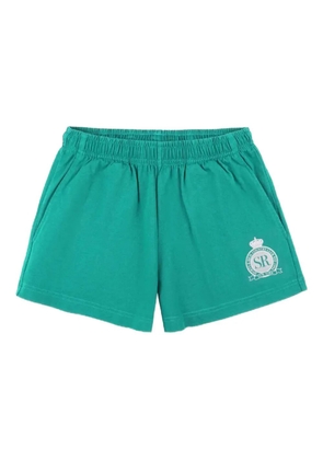 Sporty & Rich logo-print elastic-waist shorts - Green