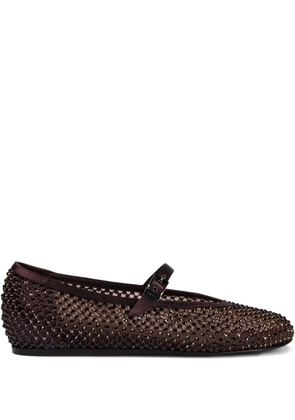 Le Silla Gilda embellished mesh flat pumps - Brown