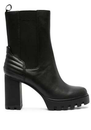 Calvin Klein Jeans 90mm quilted-panel leather platform boots - Black