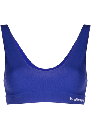 Les Girls Les Boys U-neck sleeveless cropped top - Blue