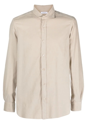 Boglioli spread-collar long-sleeve shirt - Neutrals