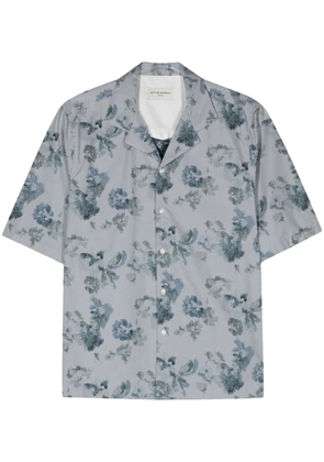 Officine Generale floral-print cotton shirt - Blue