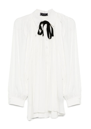 STYLAND bow-detailed balloon-sleeve blouse - White