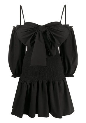 RED Valentino bow-detail poplin dress - Black