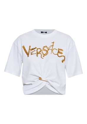 Versace embellished knot-detail T-shirt - White