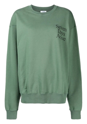 7 DAYS Active logo-print crew neck sweatshirt - Green