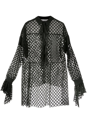 Philosophy Di Lorenzo Serafini high low netted blouse - Black