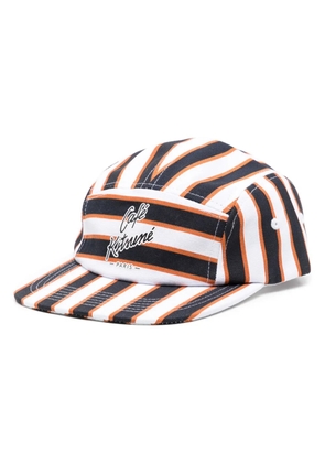 CAFÉ KITSUNÉ logo-print striped cotton cap - Multicolour