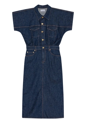 GANNI Rose denim midi dress - Blue