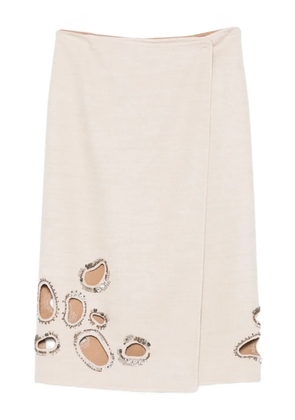 Fabiana Filippi embellished cut-out midi skirt - Neutrals