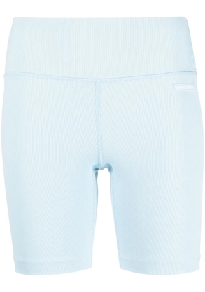 Sporty & Rich logo-patch ribbed biker shorts - Blue