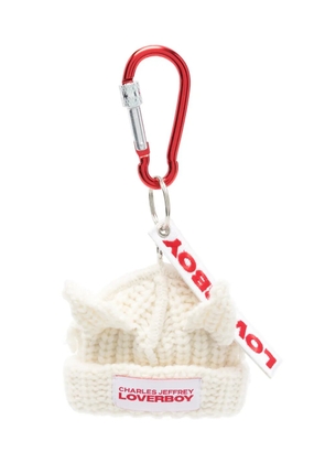 Charles Jeffrey Loverboy Chunky Ears Beanie keyring - White