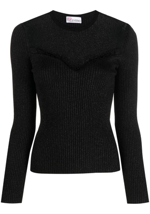 RED Valentino point d'esprit tulle knitted top - Black