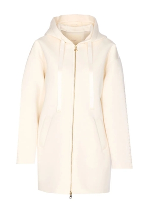 TWINSET hooded zip-up coat - White