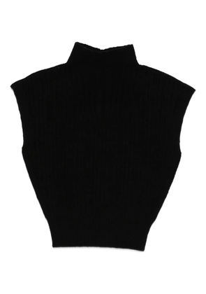 Rick Owens ribbed high-neck sleeveless top - Black