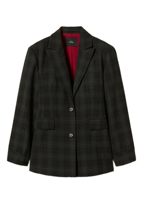 TWINSET tartan knot-detail buttons blazer - Green