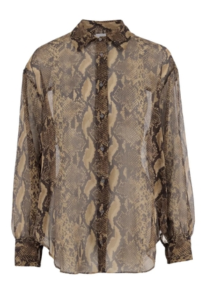 ASPESI python-print buttoned shirt - Brown