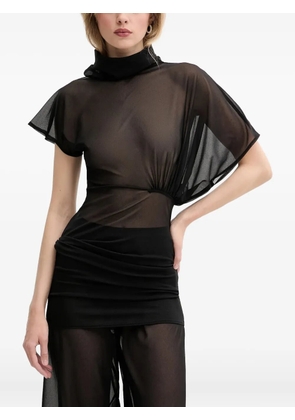 Rick Owens Lilies sheer high-neck top - Black