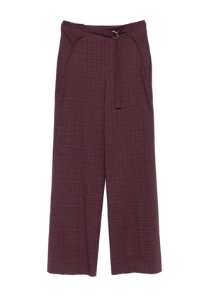 Patrizia Pepe checked belted trousers - Purple