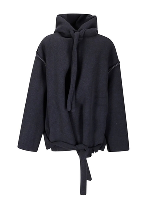 Ottolinger drawstring-hood laser-cut jacket - Blue