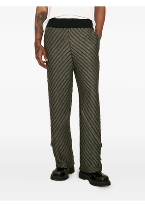 Isa Boulder diagonal-striped regular trousers - Grey