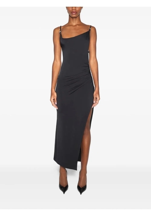 Mugler asymmetrical side-split midi dress - Black