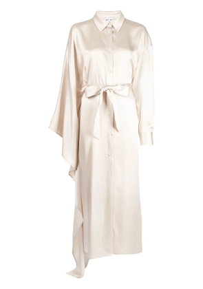 ACT Nº1 long-sleeve asymmetric-hem dress - Neutrals