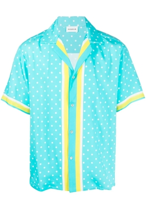 P.A.R.O.S.H. polka-dot print short-sleeved silk shirt - Blue