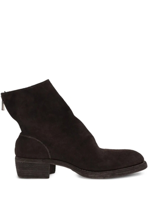 Guidi rear-zip suede boots - Brown