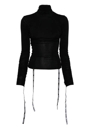 VETEMENTS logo-strap roll-neck top - Black