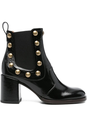 Chie Mihara 75mm embellished block-heel ankle boots - Black