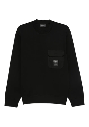Emporio Armani patch-pocket crew neck sweatshirt - Black