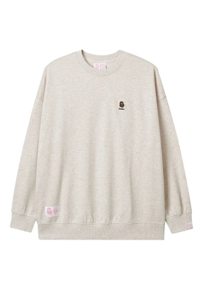 FINGERCROXX logo-patch cotton sweatshirt - Neutrals