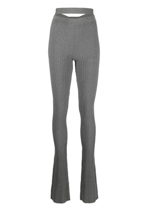 ANDREĀDAMO ribbed-knit flared trousers - Grey
