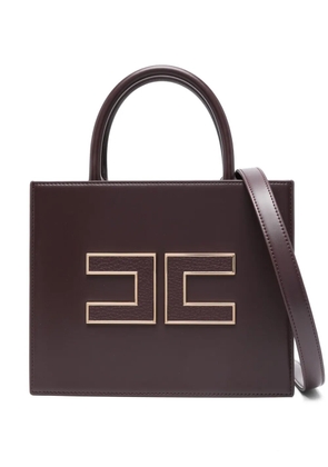 Elisabetta Franchi small logo-embossed tote bag - Red