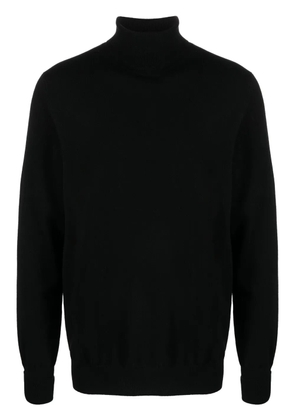 Ballantyne logo-embroidered roll-neck cashmere jumper - Black