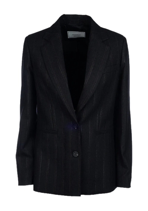 Peserico stripe-pattern single-breasted blazer - Black
