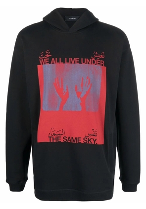 Qasimi graphic print hoodie - Black