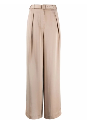 Self-Portrait belted wide-leg trousers - Neutrals