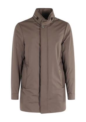 Moorer high-neck zipped jacket - Brown